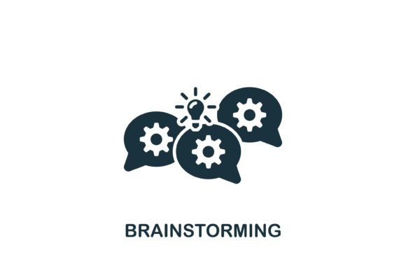 Brainstorming Icon: A Modern Graphic Design Asset for Content Publishers