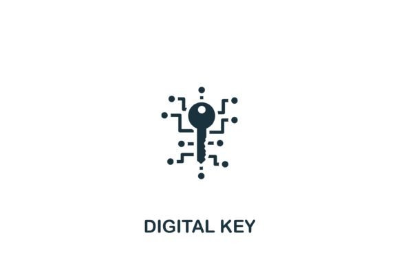 Digital Key Icon: A Modern Graphic Design Asset for Content Publishers