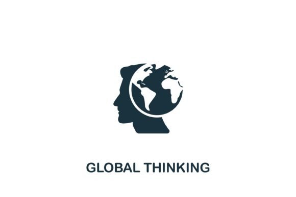 Global Thinking Icon: A Versatile Graphic for Digital Sellers