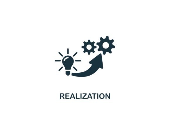 Realization Icon: A Modern Graphic Design Asset for Content Publishers